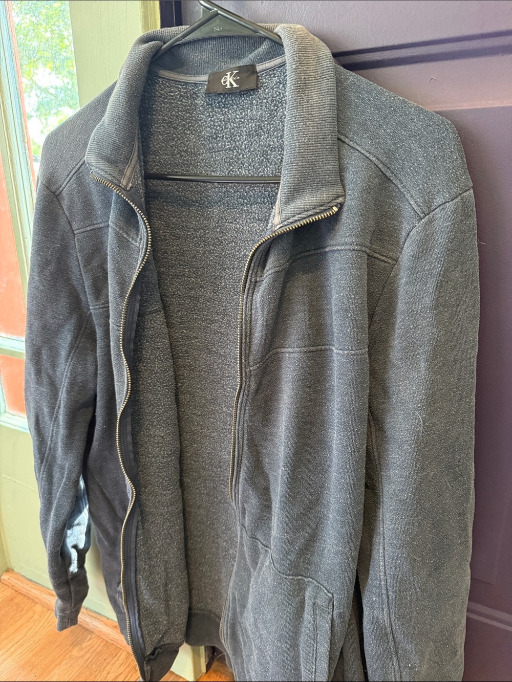 Calvin Klein Heathered Charcoal Zip-Up Jacket